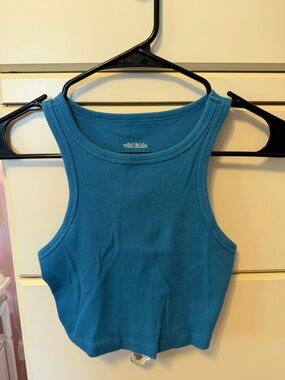 wild fable Teal Ribbed Crop Tank